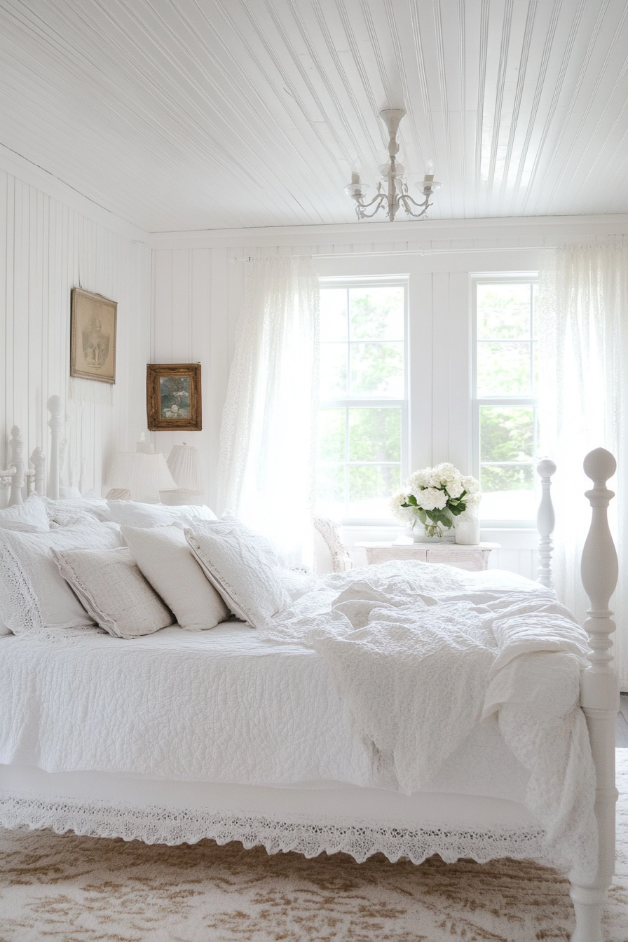 18. Vintage White Charm (White Bedroom Ideas) - White Bedroom Ideas