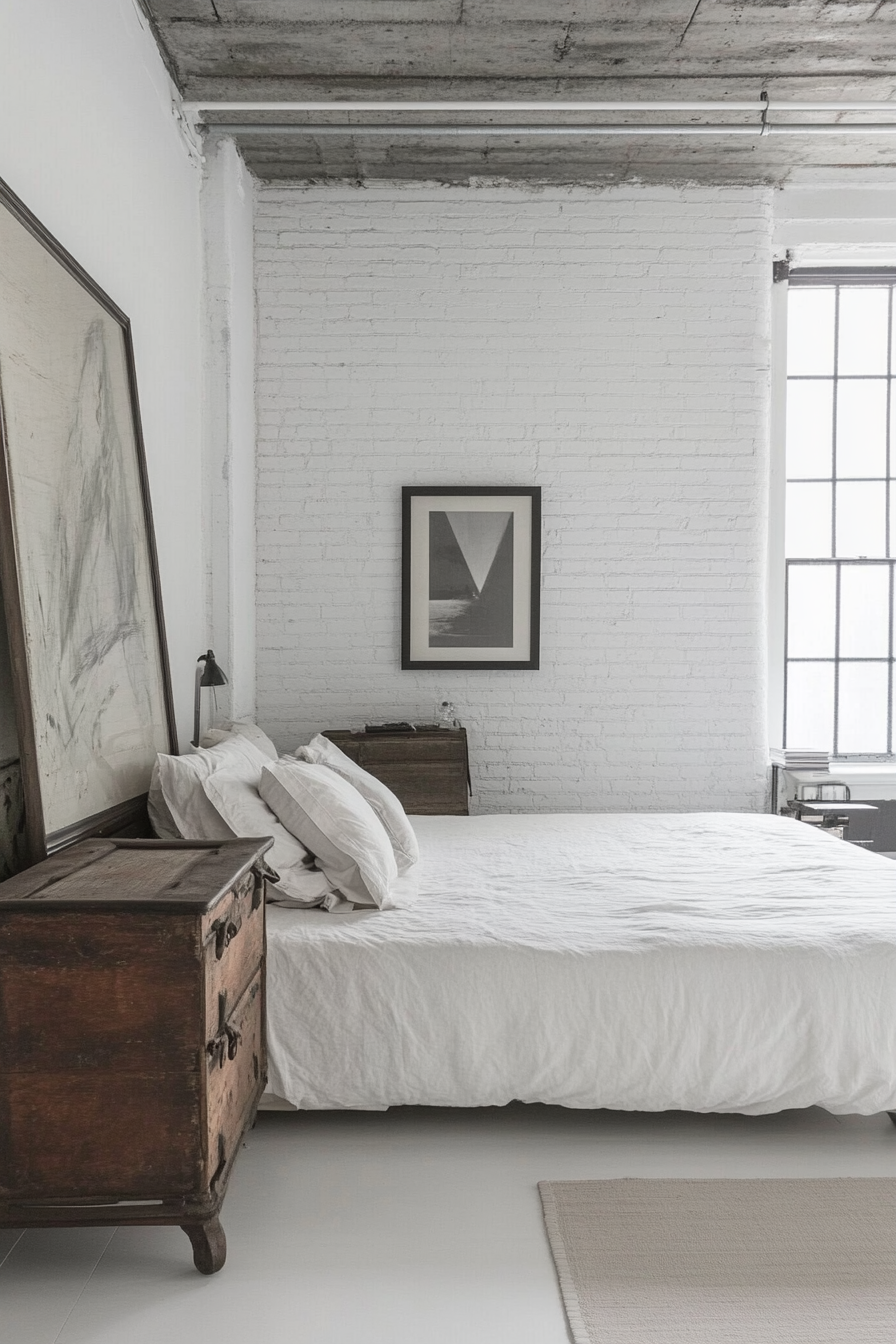 22. Industrial Loft Style (White Bedroom Ideas) - White Bedroom Ideas