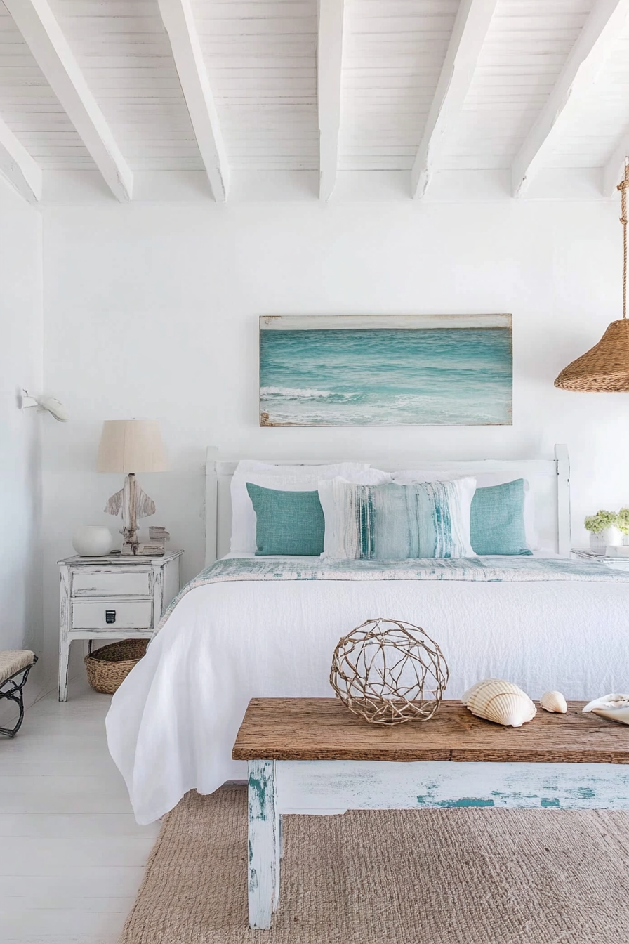 23. Coastal Cottage Vibes (White Bedroom Ideas) - White Bedroom Ideas