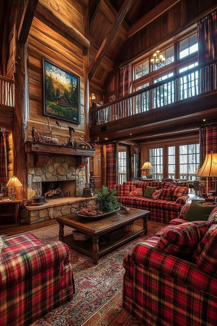 27. Log Cabin Lodge (Country Living Room Ideas) - Country Living Room Ideas