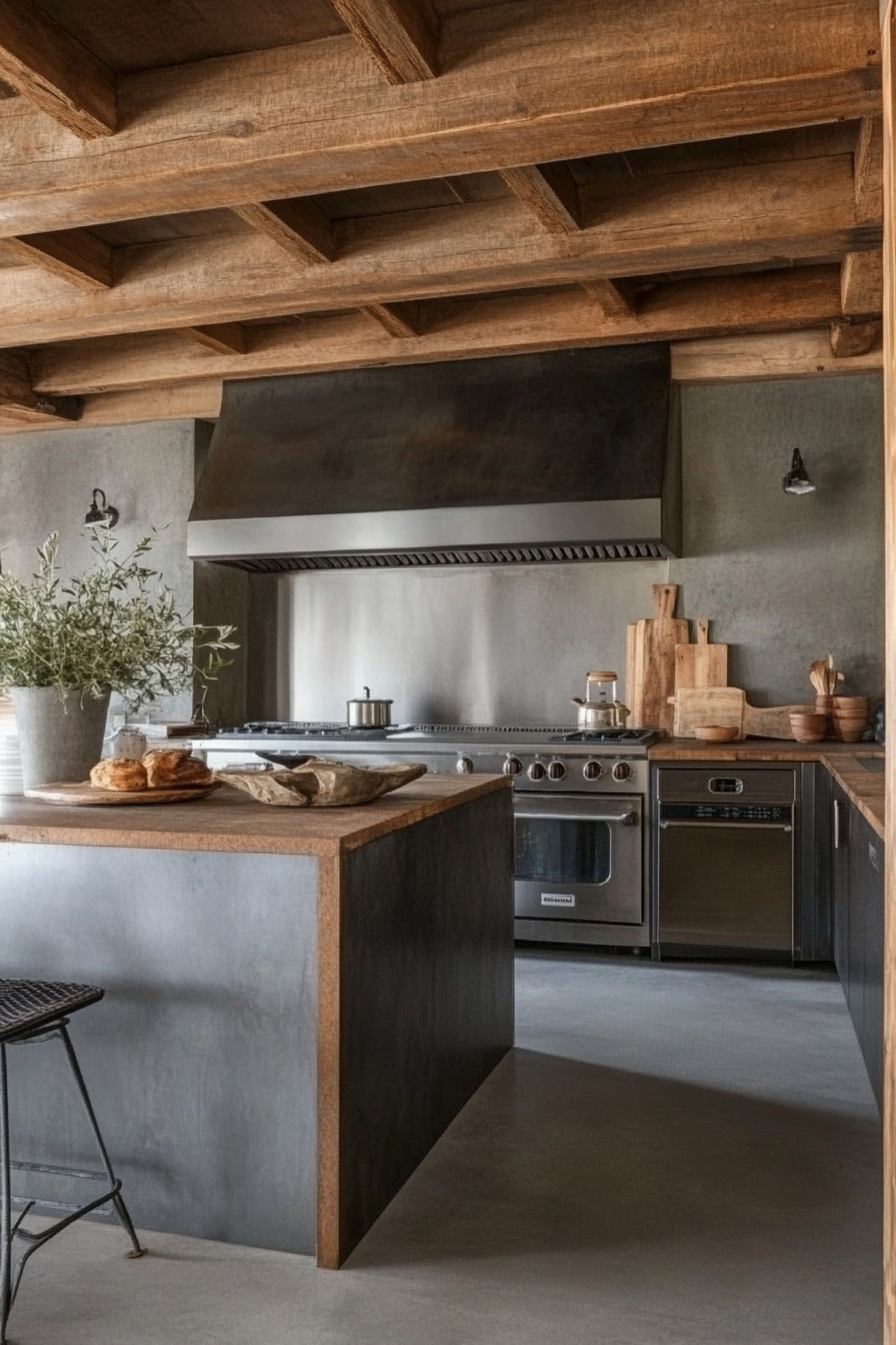 6. Exposed Beams and Steel (Industrial Kitchen Ideas) - Industrial Kitchen Ideas