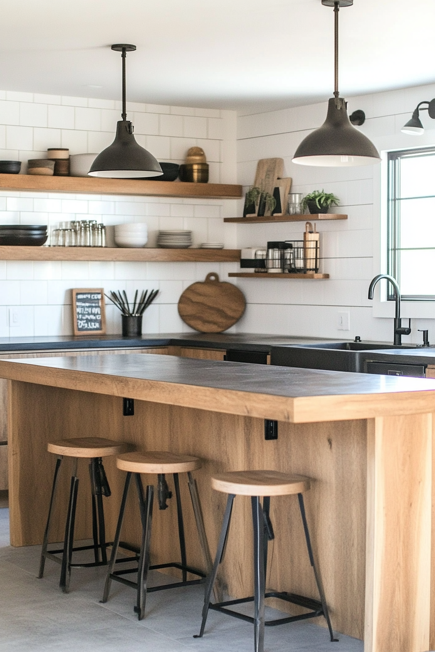 10. Mid-Century Industrial Fusion (Industrial Kitchen Ideas) - Industrial Kitchen Ideas
