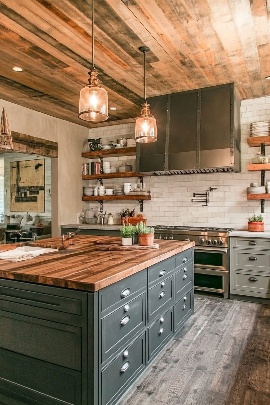 17. Industrial Farmhouse Fusion (Industrial Kitchen Ideas) - Industrial Kitchen Ideas