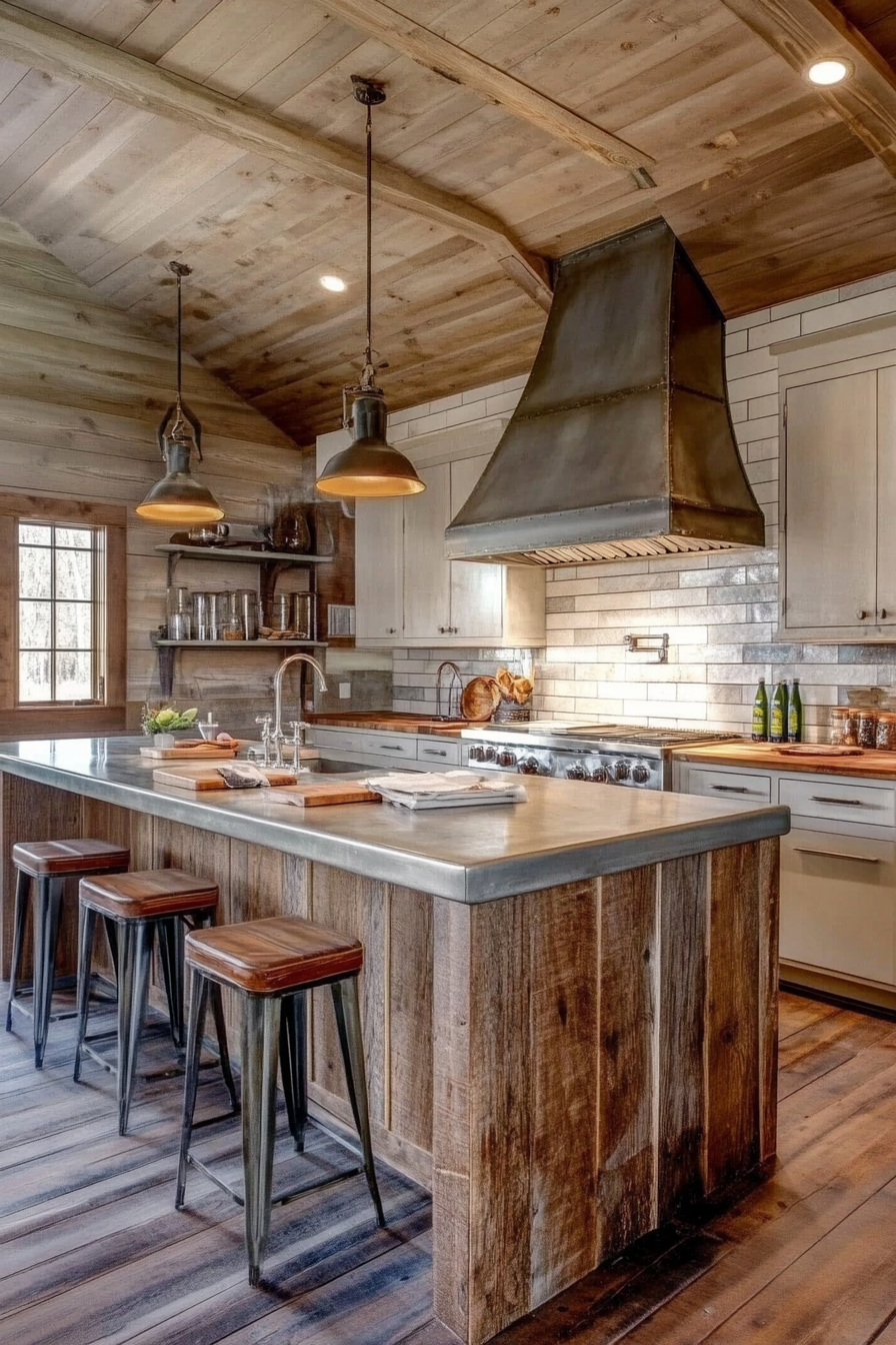 26. Galvanized Metal & Wood (Industrial Kitchen Ideas) - Industrial Kitchen Ideas