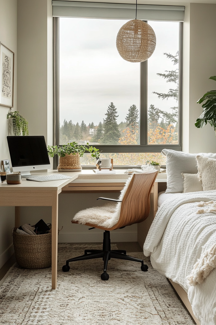 4. Minimalist Zen (Home Office Bedroom Ideas) - Home Office Bedroom Ideas