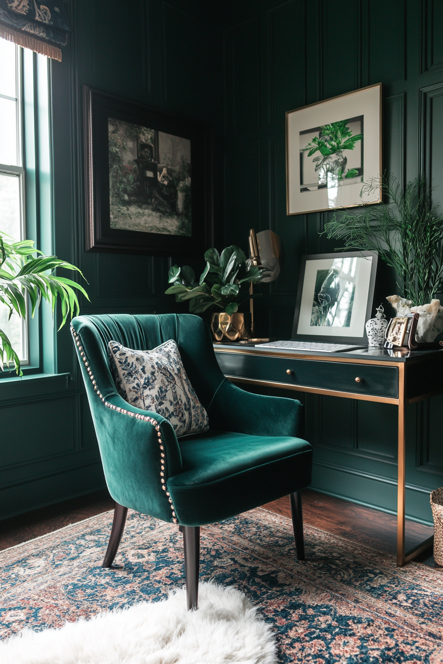 7. Glamorous Luxe (Home Office Bedroom Ideas) - Home Office Bedroom Ideas