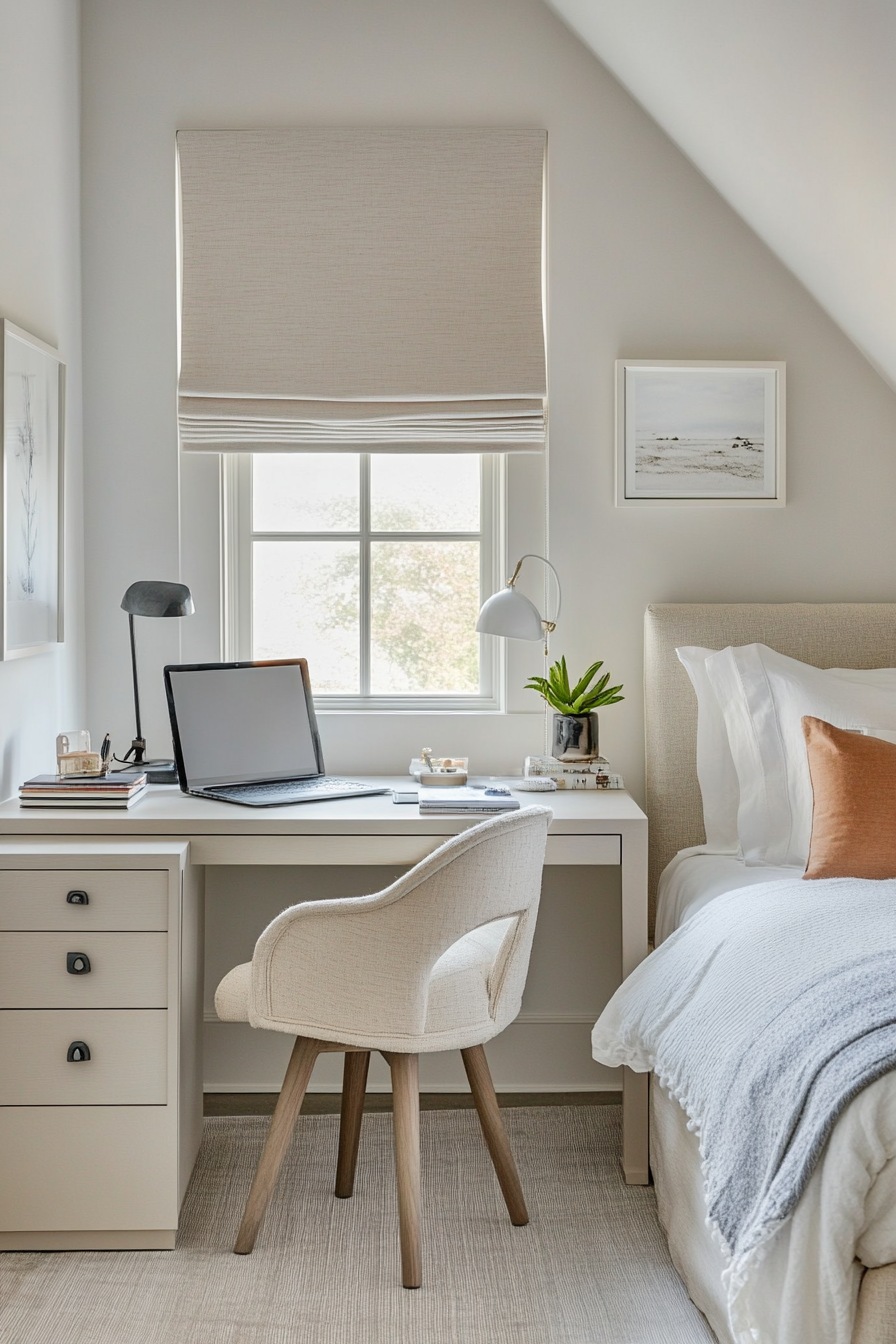 9. Contemporary Comfort (Home Office Bedroom Ideas) - Home Office Bedroom Ideas