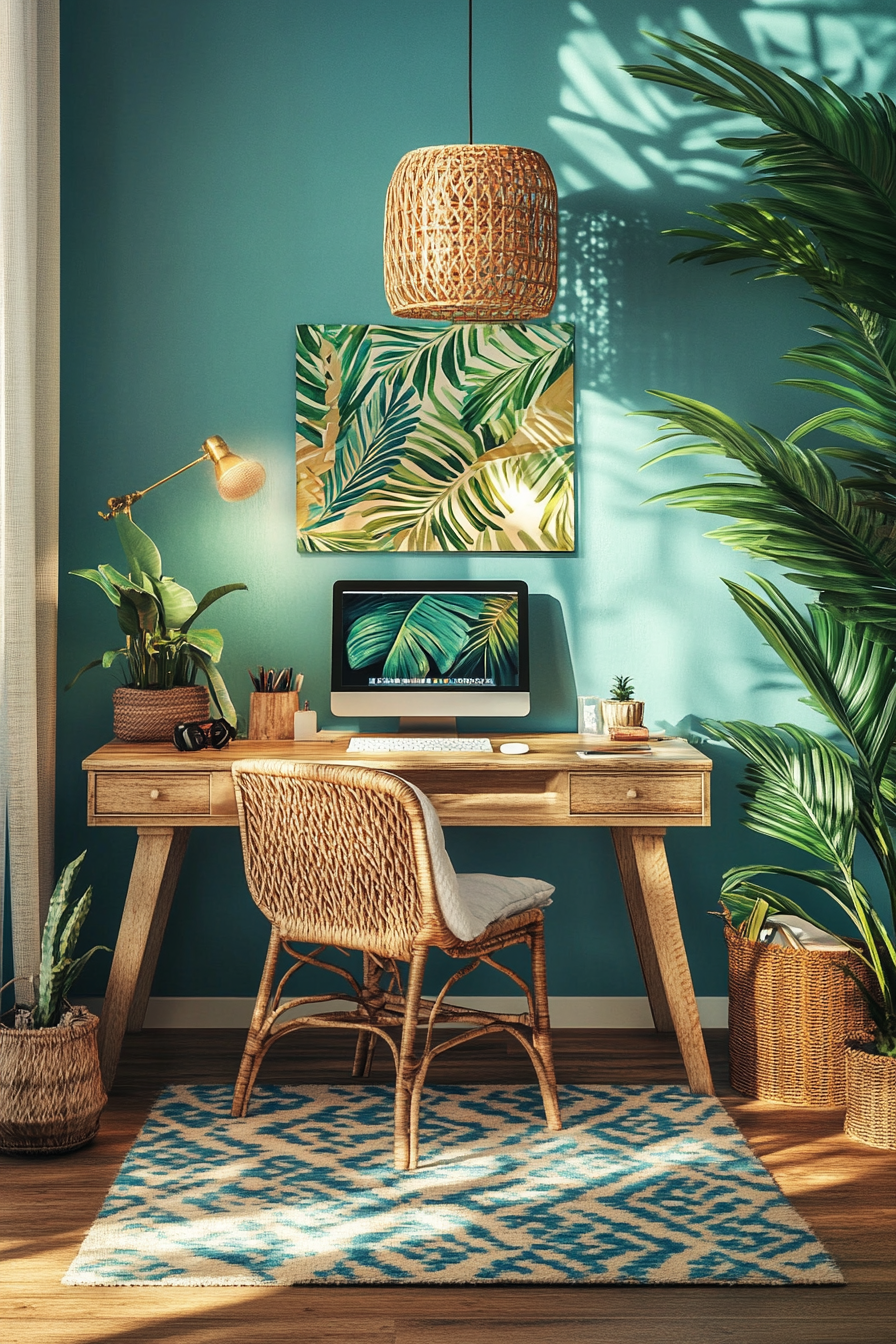 14. Tropical Paradise (Home Office Bedroom Ideas) - Home Office Bedroom Ideas