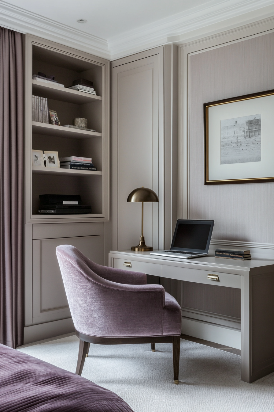 18. Muted Elegance (Home Office Bedroom Ideas) - Home Office Bedroom Ideas