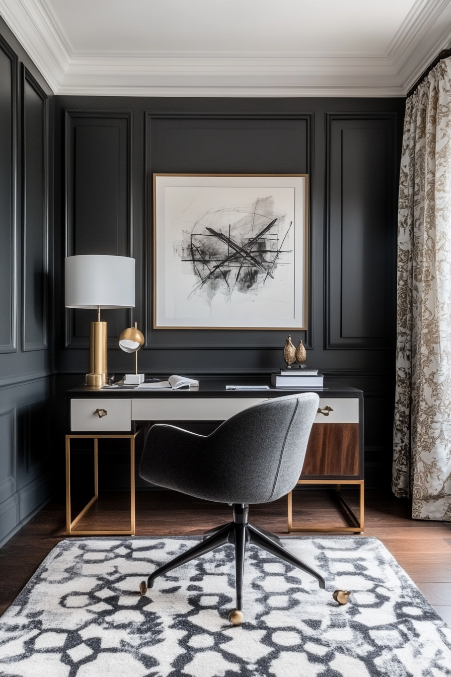 23. Bold Geometrics (Home Office Bedroom Ideas) - Home Office Bedroom Ideas