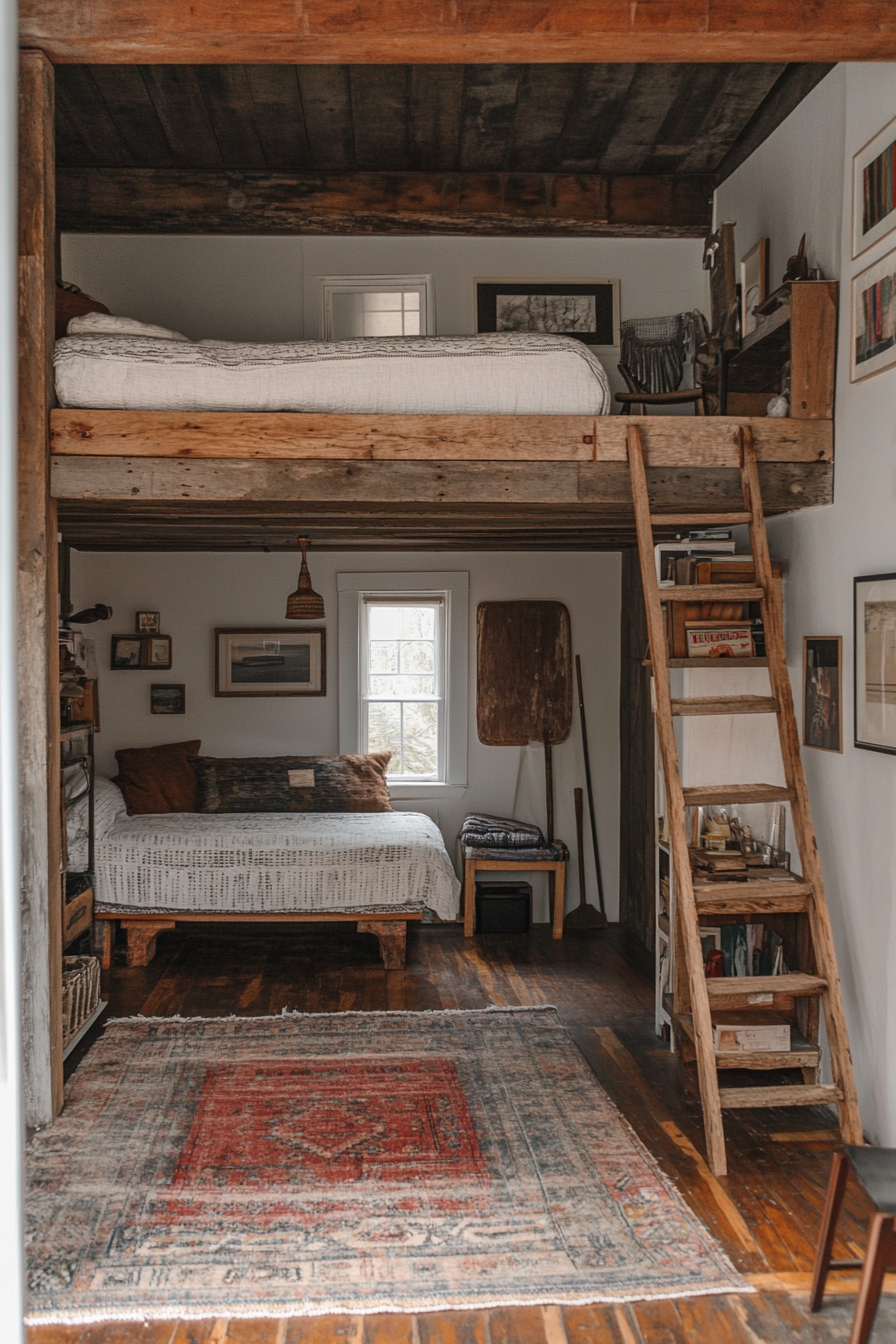 5. Rustic Farmhouse Loft (Loft Bedroom Ideas) - Loft Bedroom Ideas
