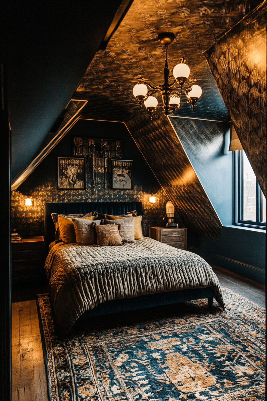 10. Art Deco Loft (Loft Bedroom Ideas) - Loft Bedroom Ideas