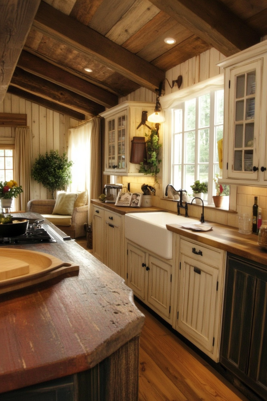 8. Rustic Cream Charm (Cream Kitchen Ideas) - Cream Kitchen Ideas
