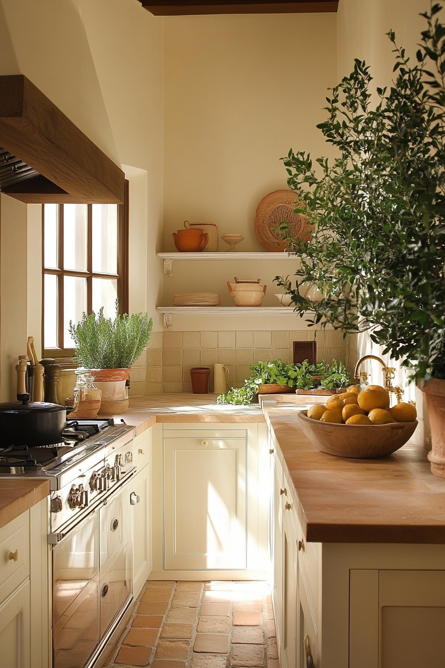 15. Mediterranean Cream Charm (Cream Kitchen Ideas) - Cream Kitchen Ideas