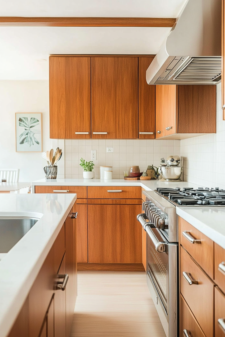 22. Mid-Century Modern Cream (Cream Kitchen Ideas) - Cream Kitchen Ideas