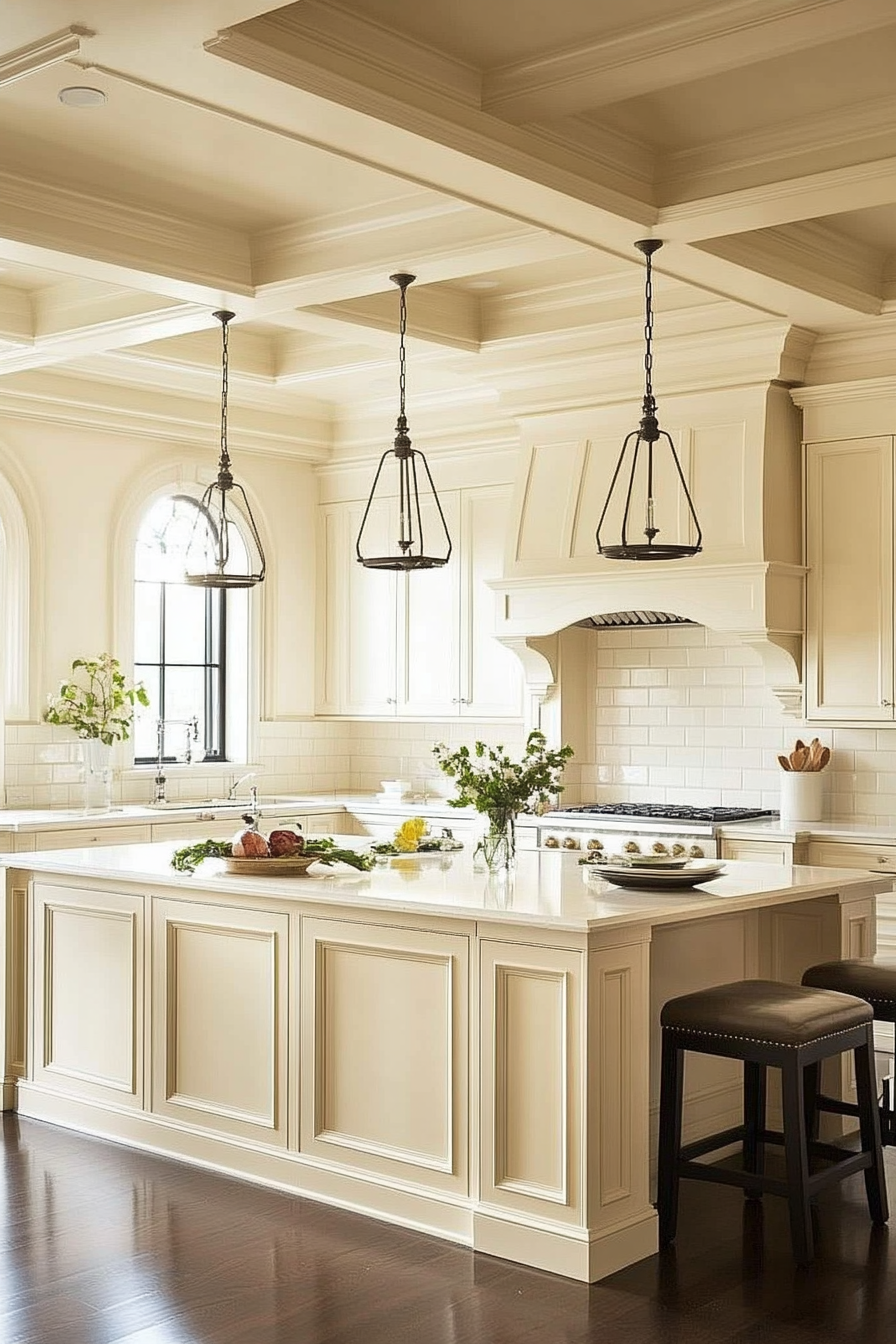 24. Cream with Subway Tile (Cream Kitchen Ideas) - Cream Kitchen Ideas