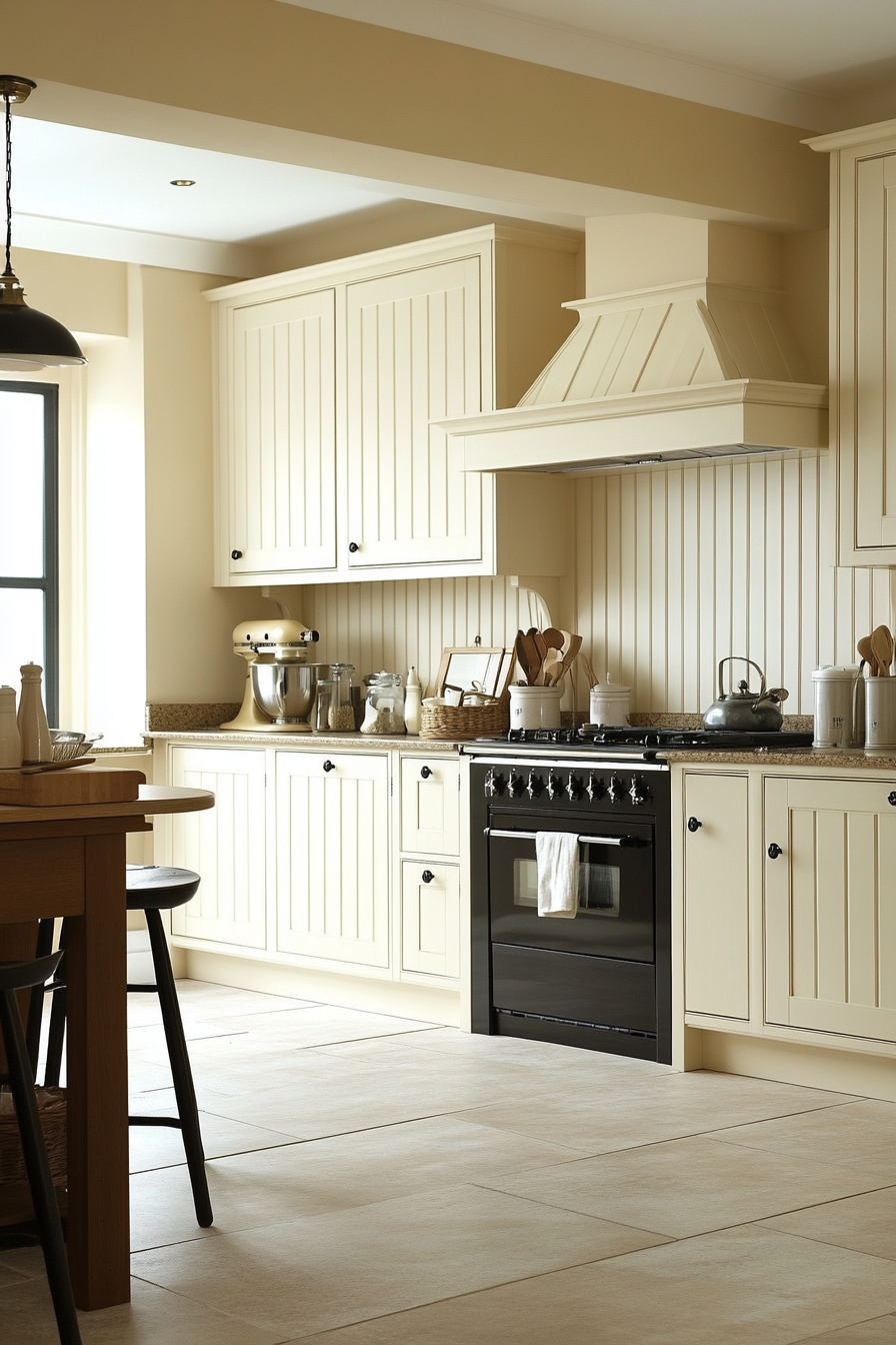 27. Cottage Cream Elegance (Cream Kitchen Ideas) - Cream Kitchen Ideas