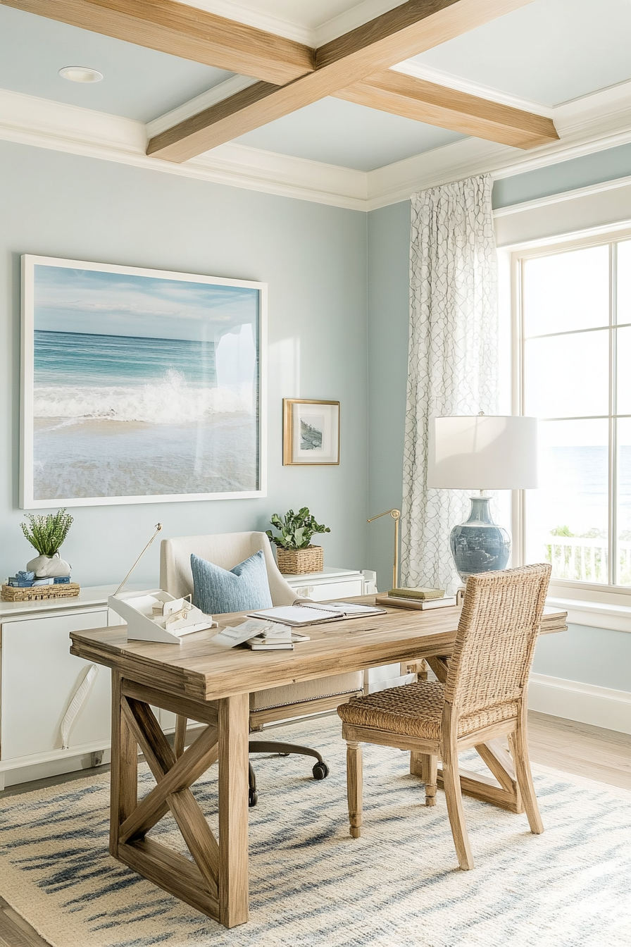 9. Coastal Calm (Small Office Ideas) - Small Office Ideas