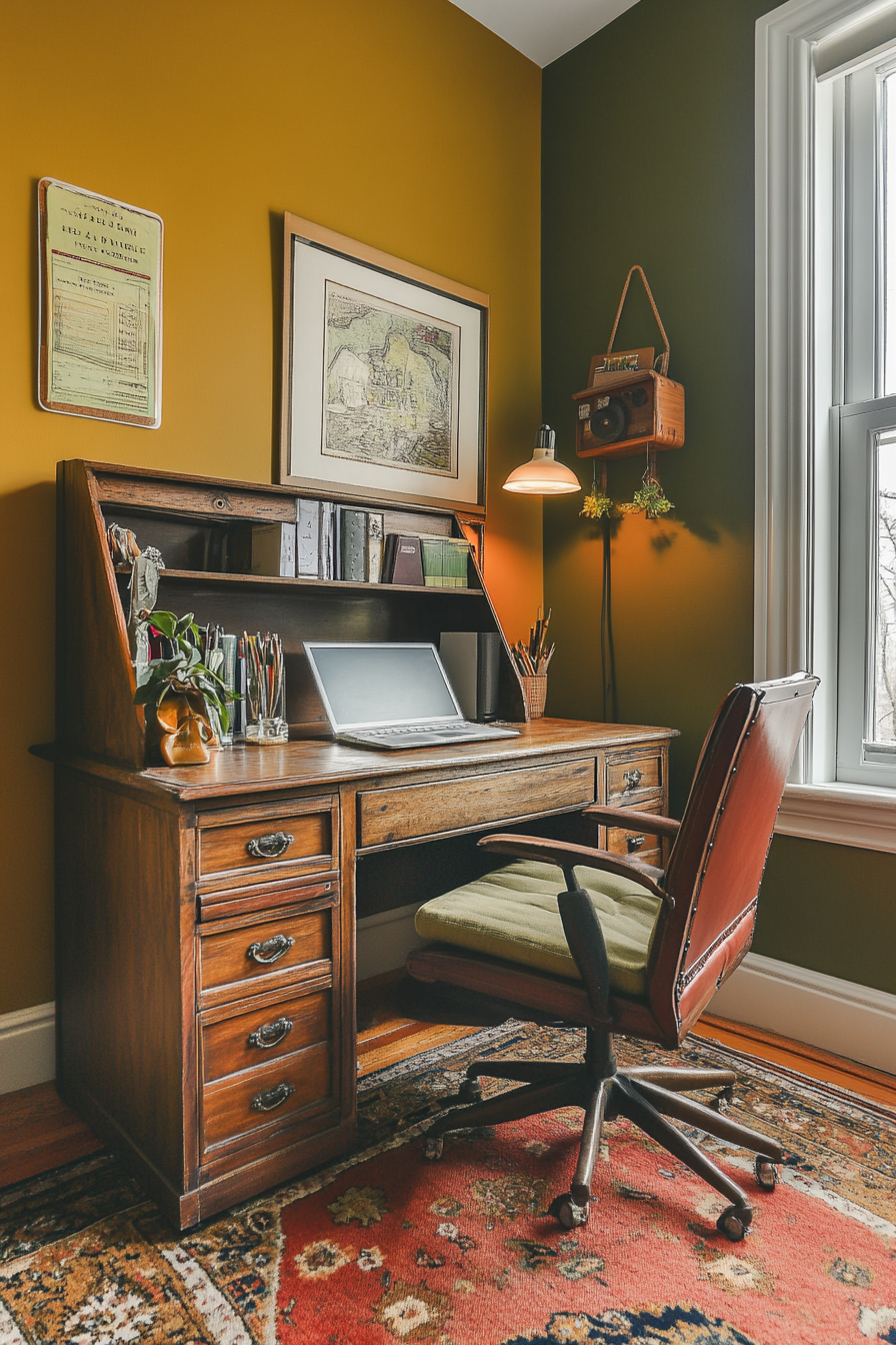 20. Eclectic Vintage (Small Office Ideas) - Small Office Ideas
