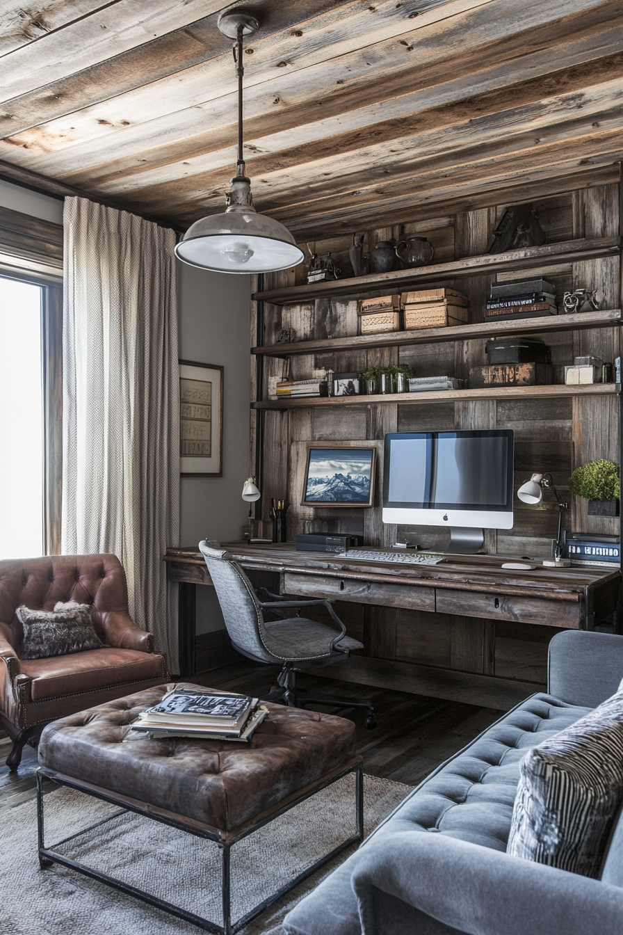 21. Industrial Farmhouse (Small Office Ideas) - Small Office Ideas