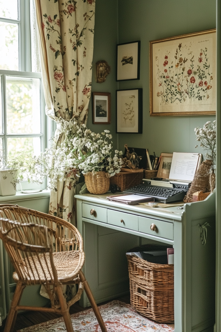 26. Cottagecore Comfort (Small Office Ideas) - Small Office Ideas