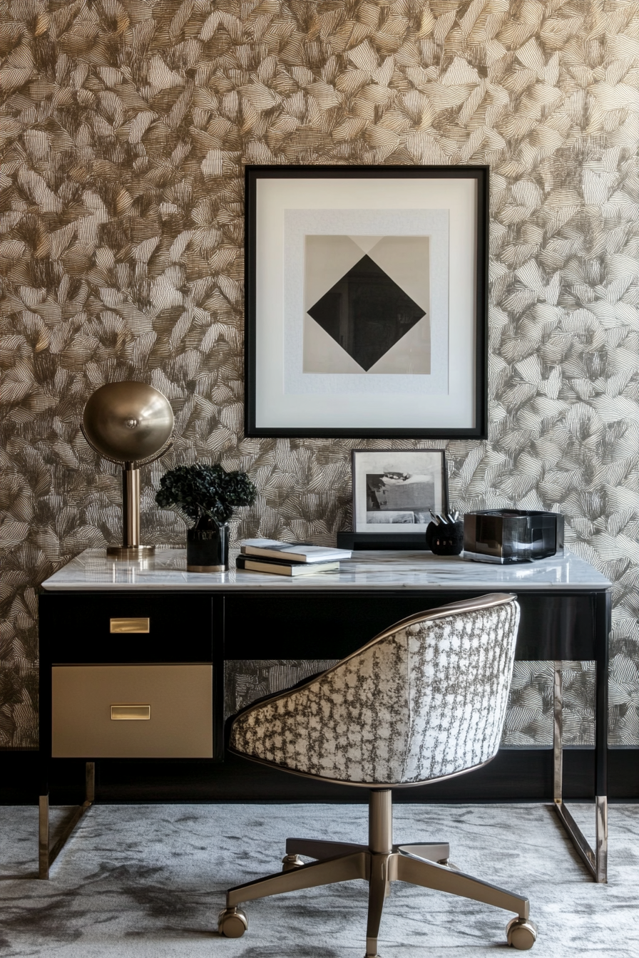 27. Geometric Glam (Small Office Ideas) - Small Office Ideas