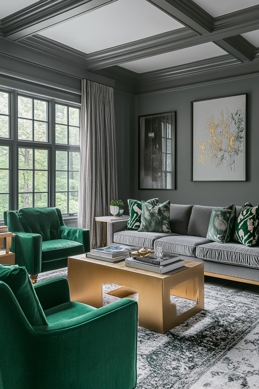 8. Art Deco Glamour (Light Gray Living Room Ideas) - Light Gray Living Room Ideas