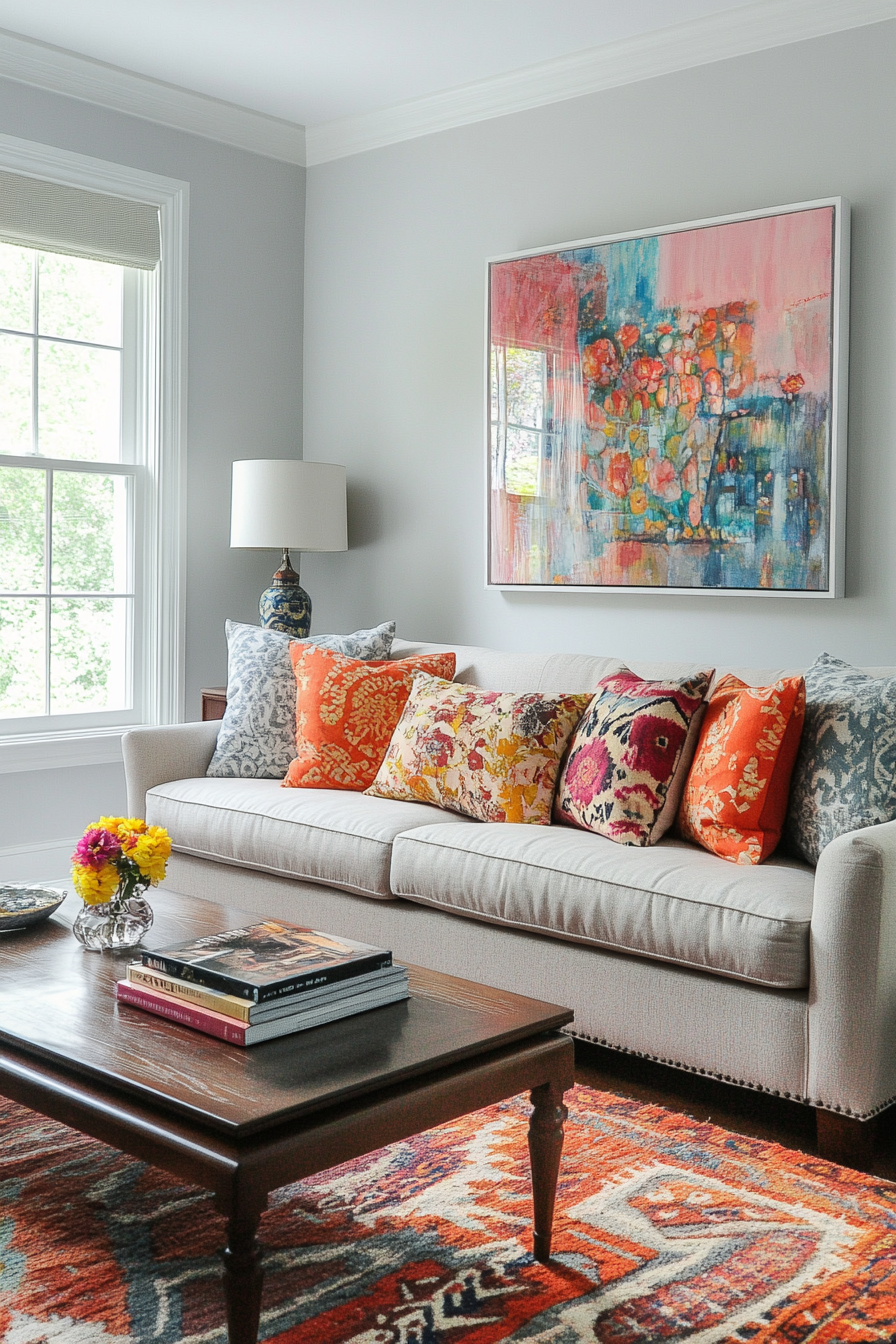 12. Eclectic Collector's Haven (Light Gray Living Room Ideas) - Light Gray Living Room Ideas