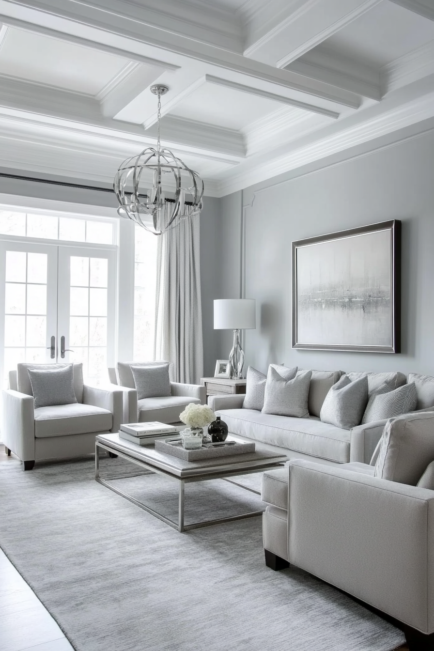 16. Monochromatic Sophistication (Light Gray Living Room Ideas) - Light Gray Living Room Ideas