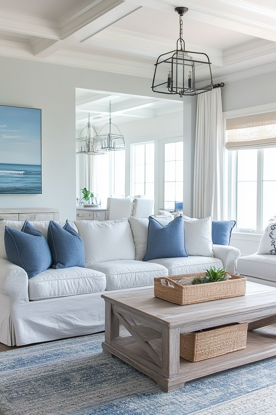 20. Casual Coastal (Light Gray Living Room Ideas) - Light Gray Living Room Ideas