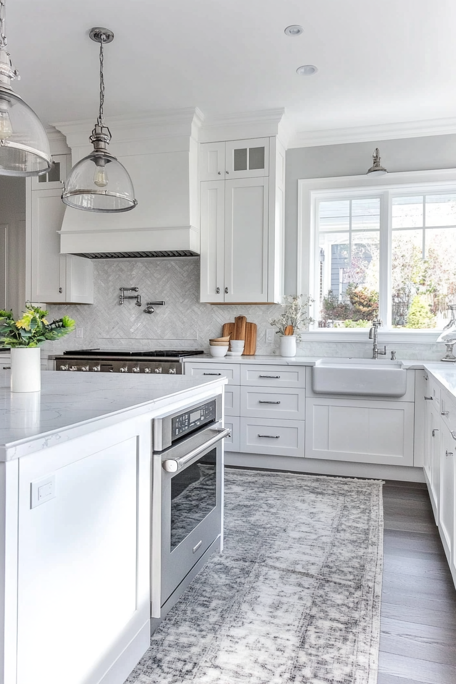 1. Classic Elegance (Grey And White Kitchen Ideas) - Grey And White Kitchen Ideas