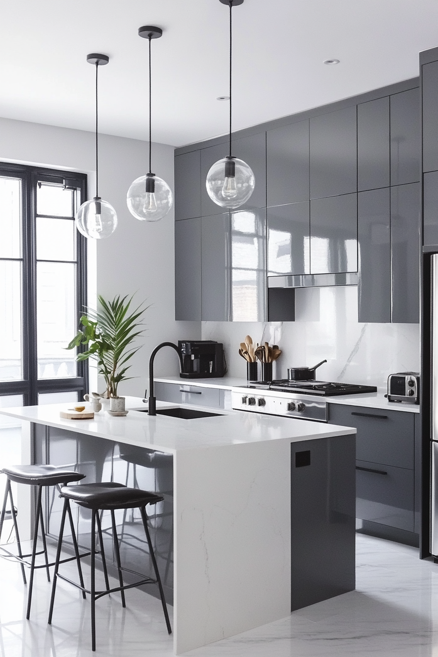 2. Modern Minimalism (Grey And White Kitchen Ideas) - Grey And White Kitchen Ideas