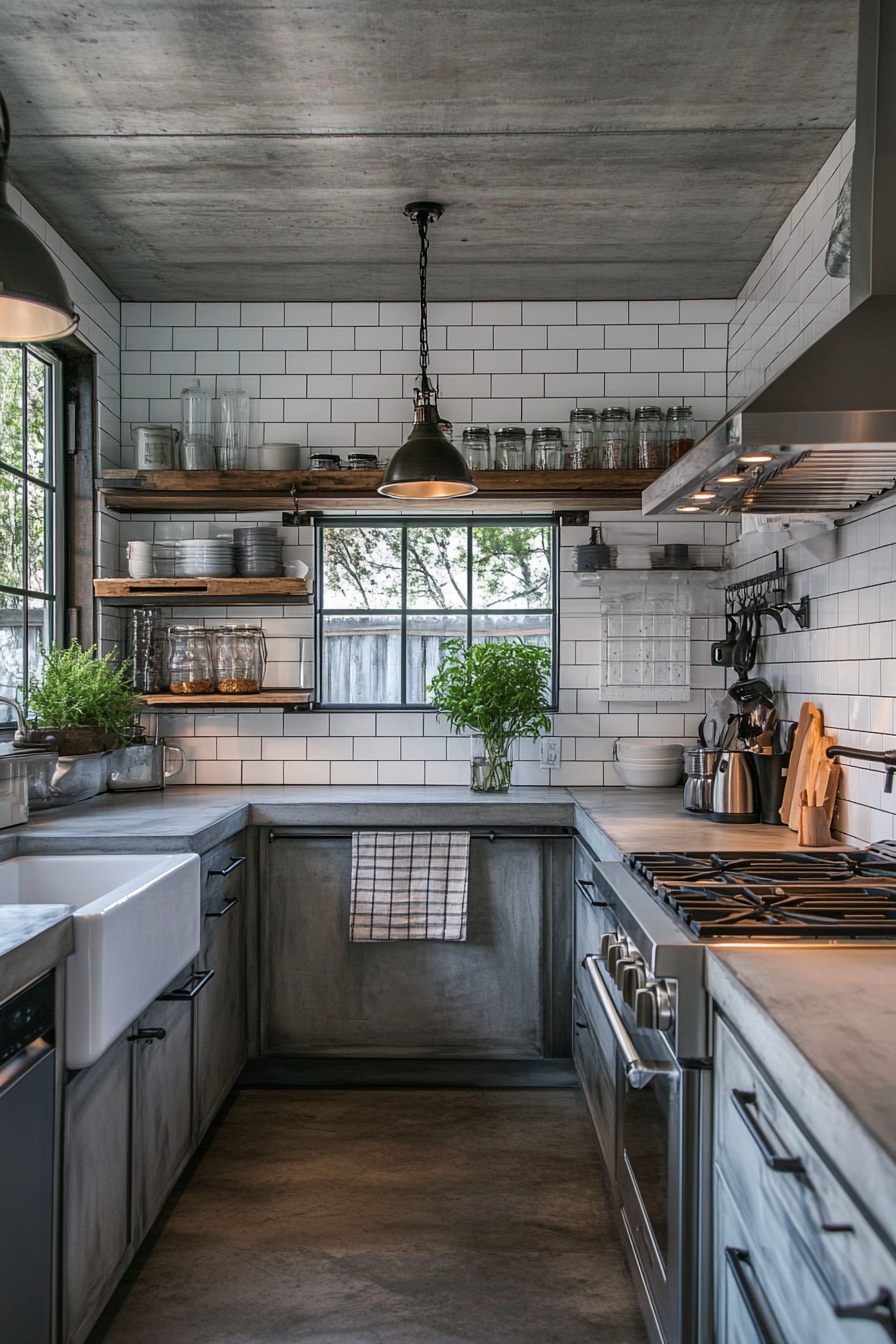 3. Industrial Chic (Grey And White Kitchen Ideas) - Grey And White Kitchen Ideas