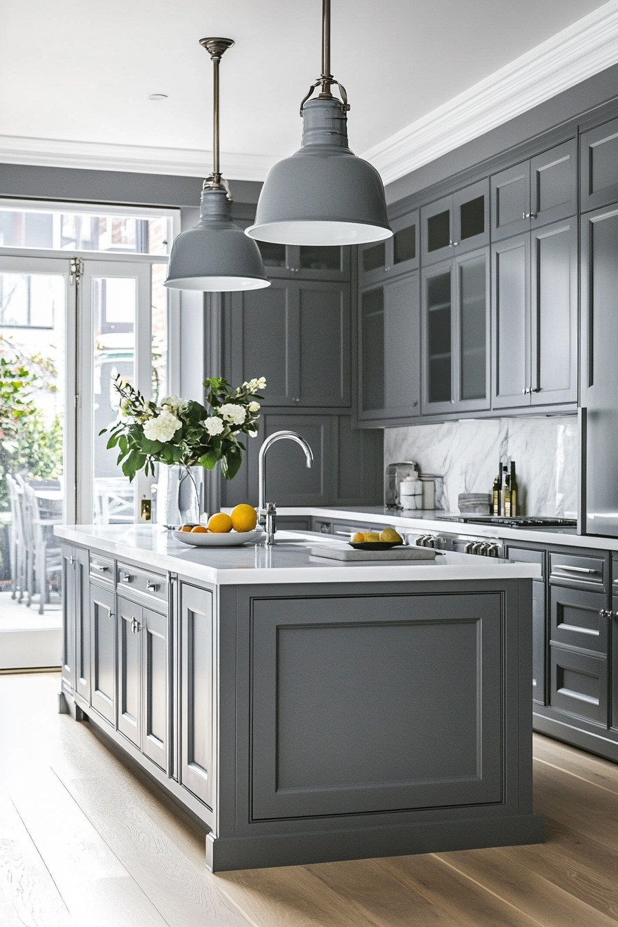 11. Dark and Dramatic (Grey And White Kitchen Ideas) - Grey And White Kitchen Ideas