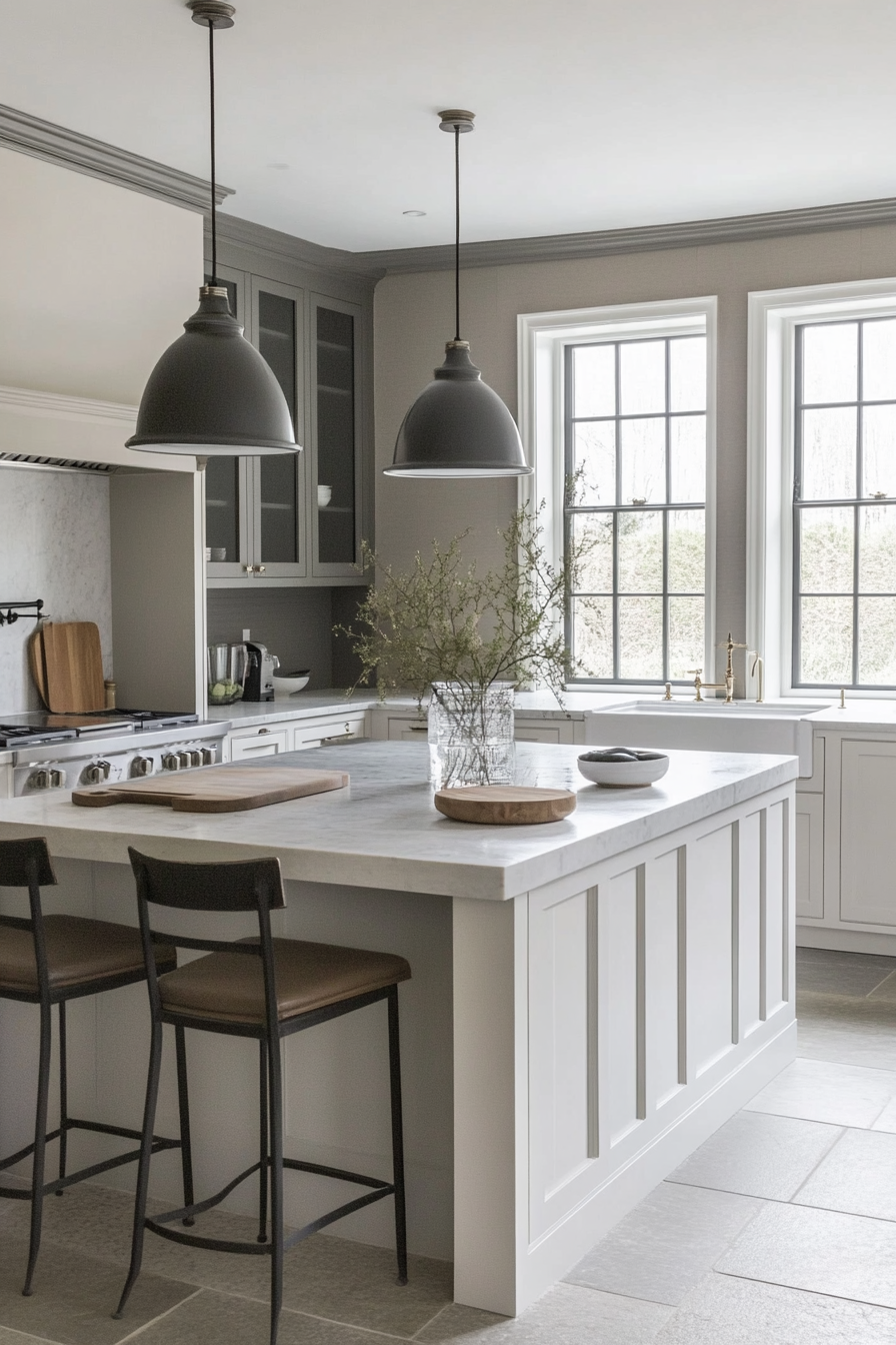 17. Warm Neutrals Integration (Grey And White Kitchen Ideas) - Grey And White Kitchen Ideas