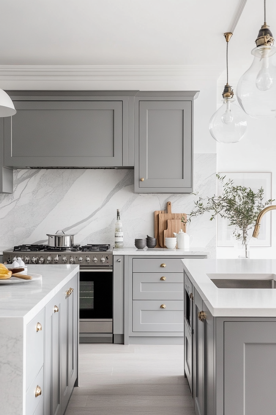 24. Integrated Appliances (Grey And White Kitchen Ideas) - Grey And White Kitchen Ideas