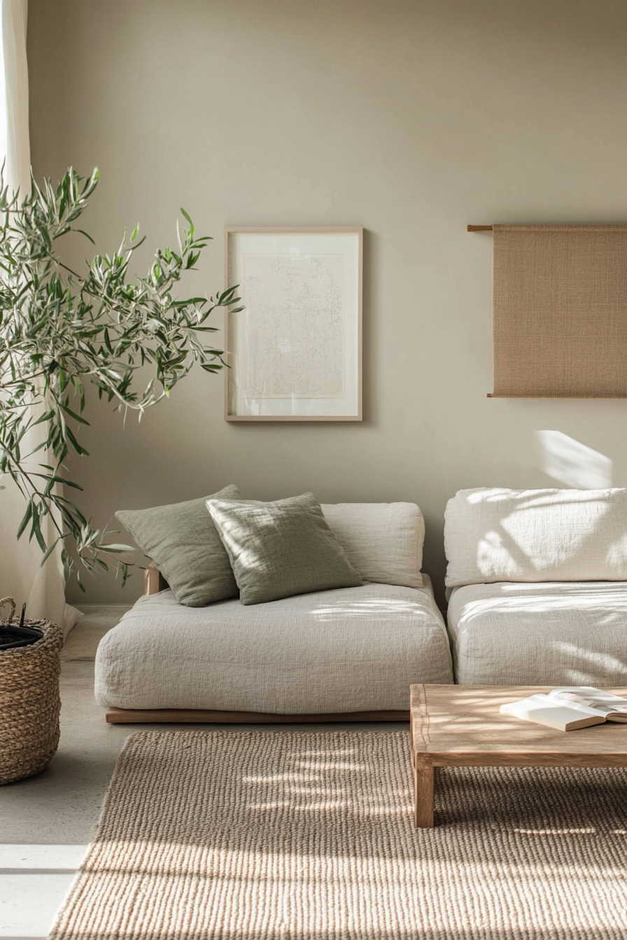 5. Soft Greens and Neutrals (Minimalist Living Room Ideas) - Minimalist Living Room Ideas