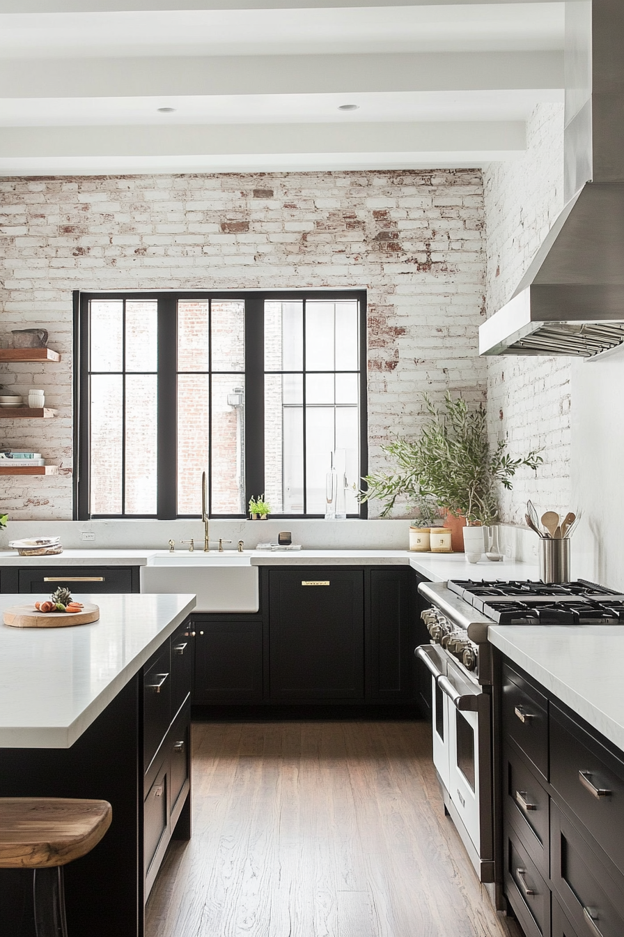 3. Industrial Black and White (White And Black Kitchen Ideas) - White And Black Kitchen Ideas