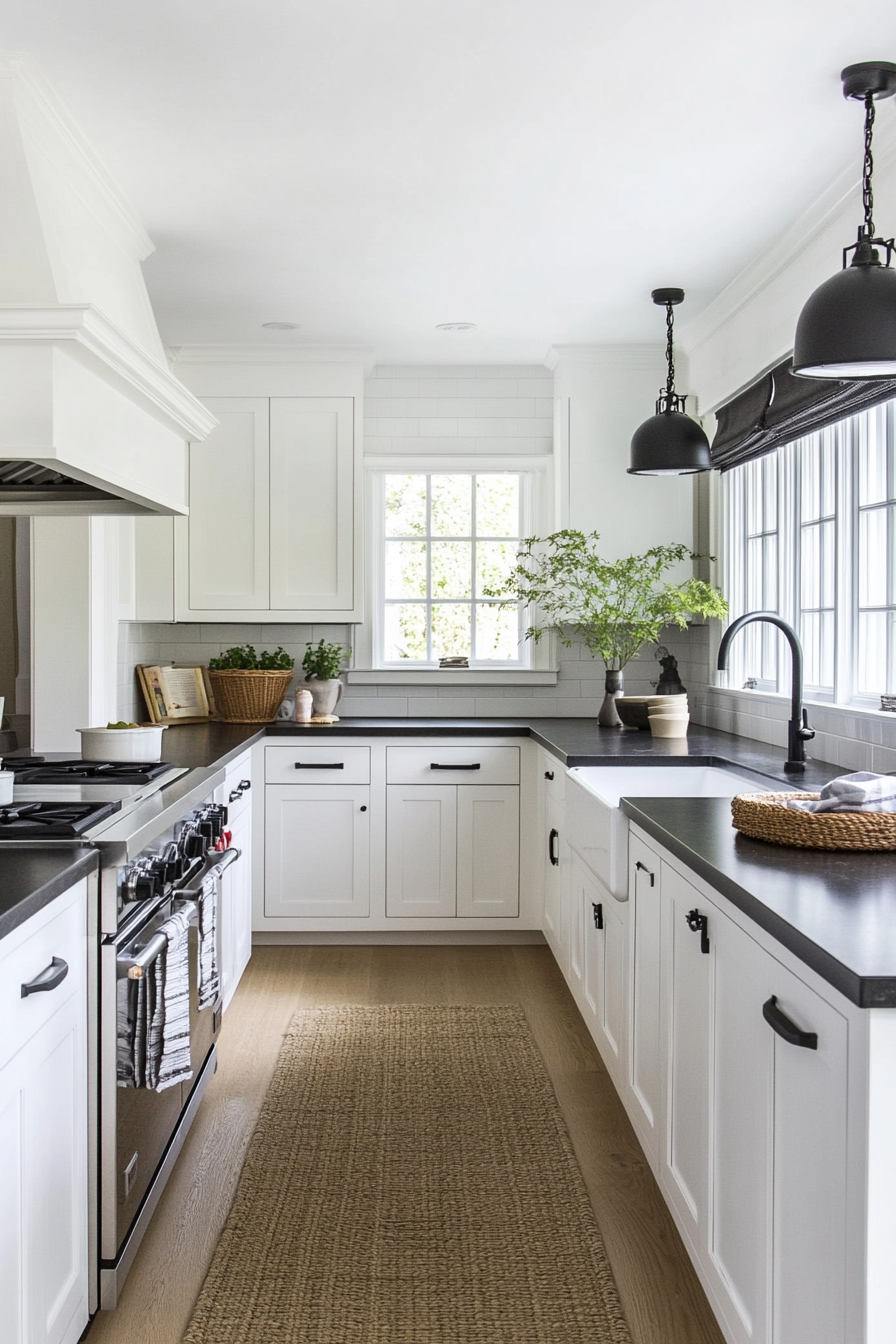 4. Classic Shaker Style (White And Black Kitchen Ideas) - White And Black Kitchen Ideas
