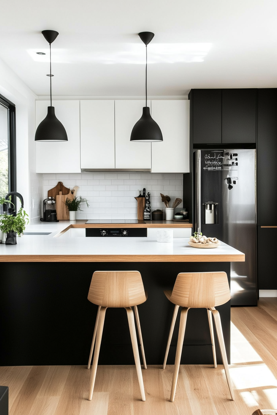 5. Scandi Black and White (White And Black Kitchen Ideas) - White And Black Kitchen Ideas