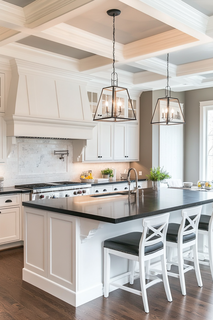 9. Black Countertops with White Cabinets (White And Black Kitchen Ideas) - White And Black Kitchen Ideas