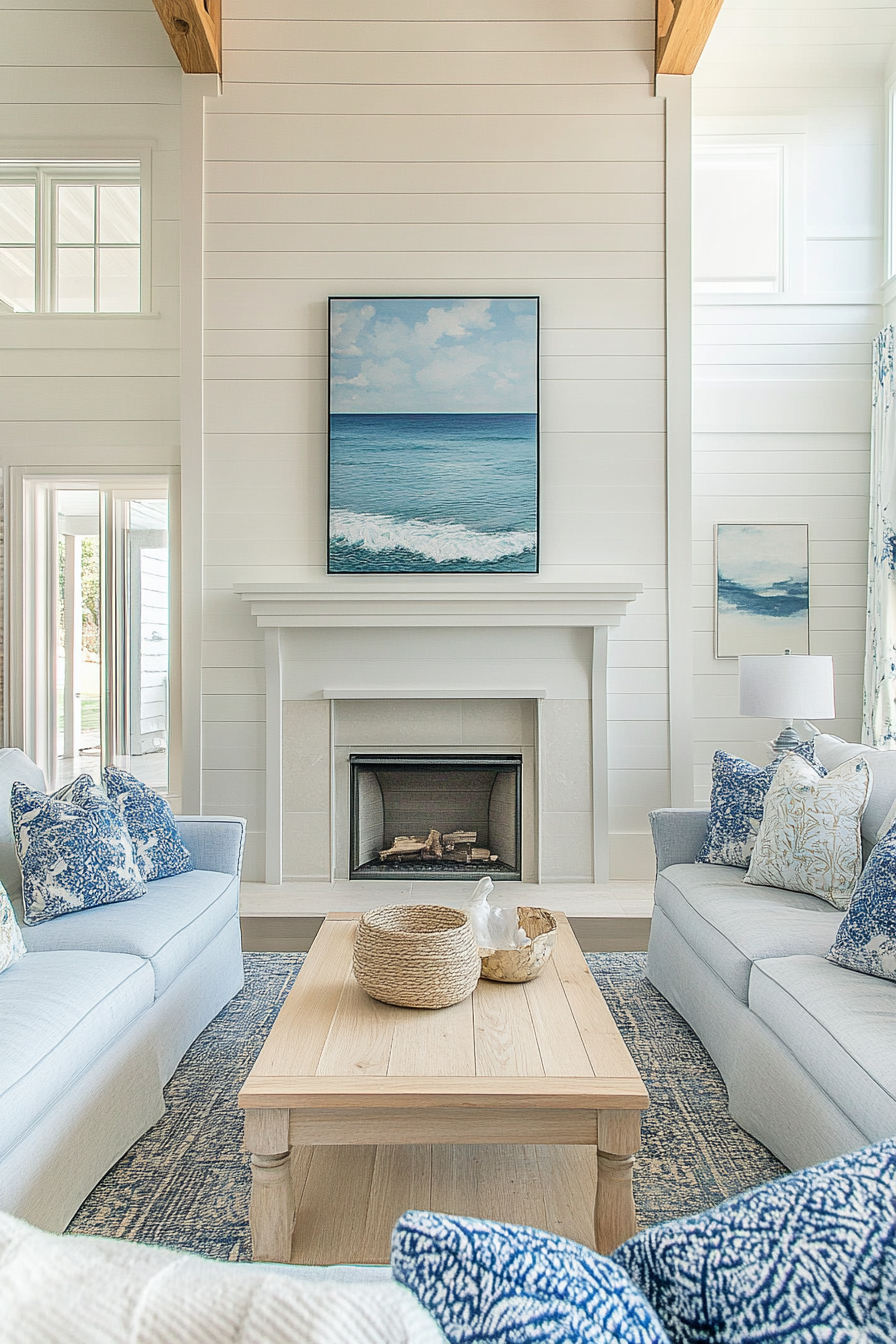 1. Coastal Charm (Living Room Ideas With Fireplace) - Living Room Ideas With Fireplace