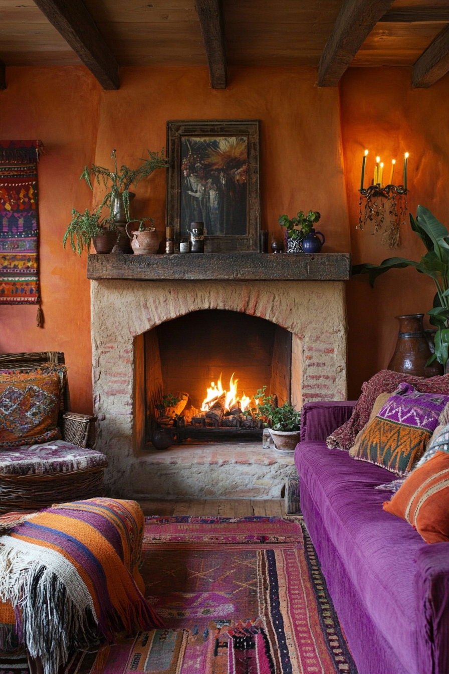8. Bohemian Bliss (Living Room Ideas With Fireplace) - Living Room Ideas With Fireplace