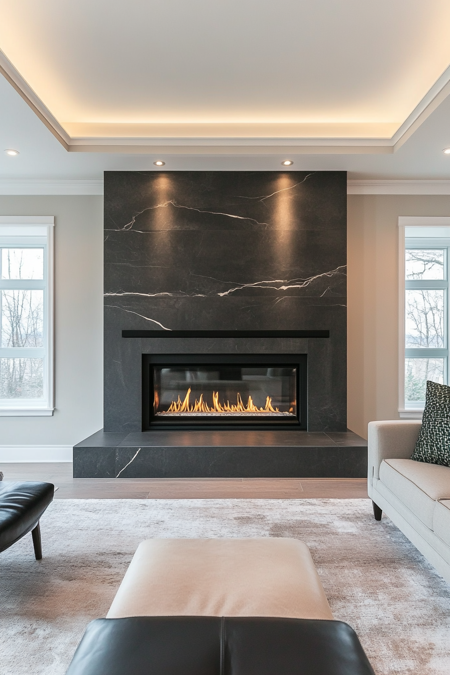 12. Contemporary Cool (Living Room Ideas With Fireplace) - Living Room Ideas With Fireplace