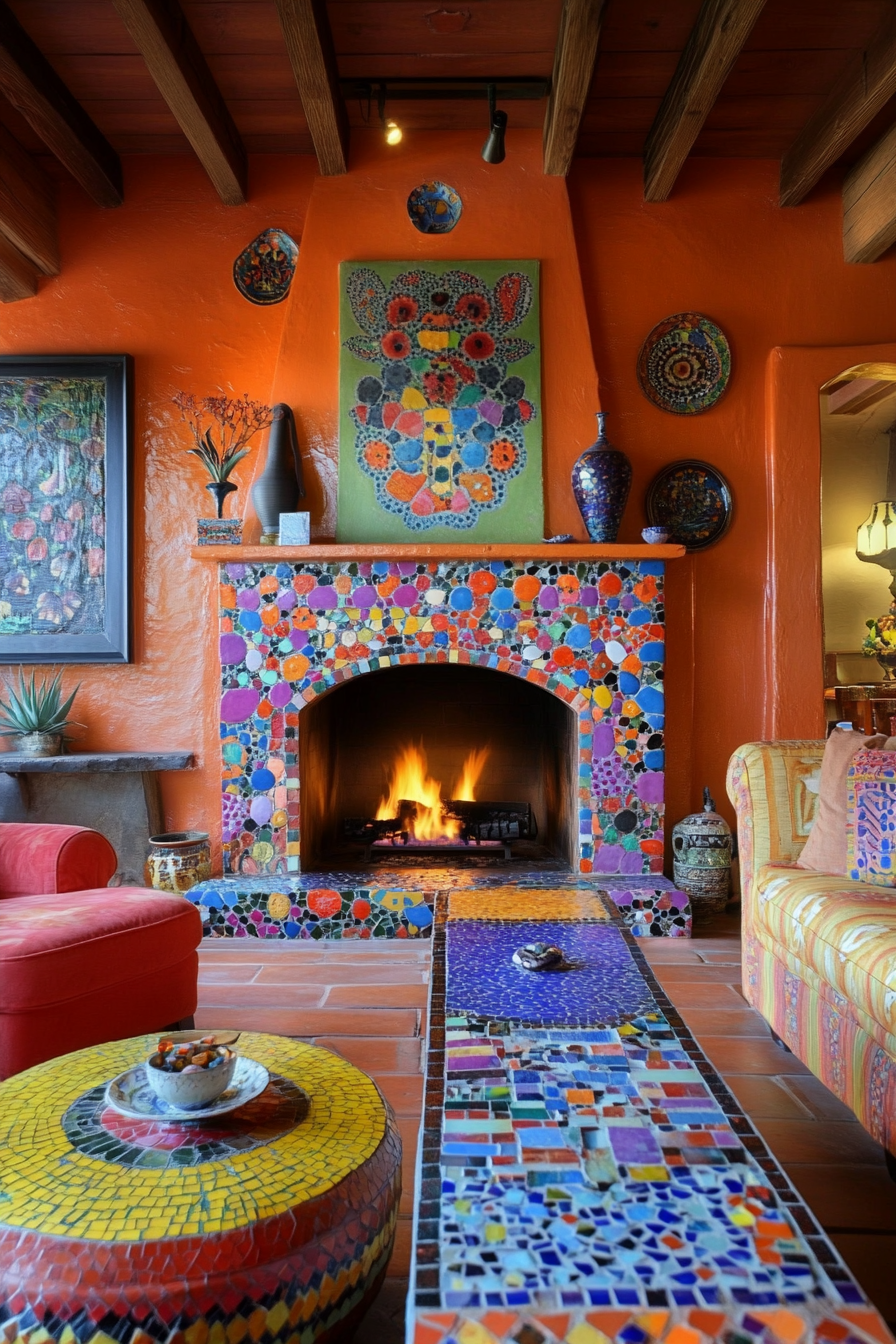 16. Eclectic Fusion (Living Room Ideas With Fireplace) - Living Room Ideas With Fireplace