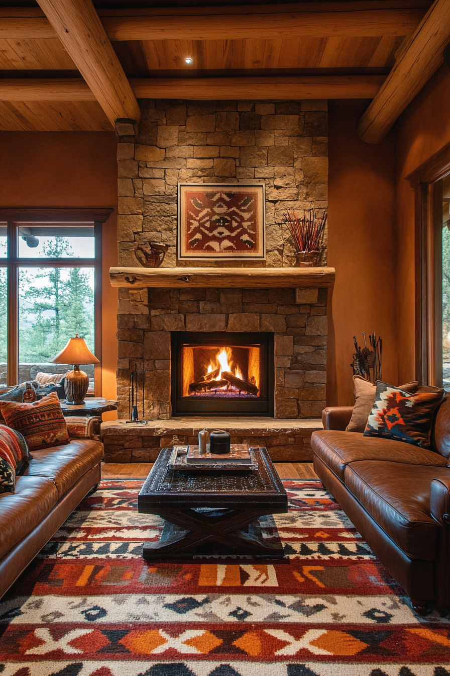 17. Southwestern Serenity (Living Room Ideas With Fireplace) - Living Room Ideas With Fireplace