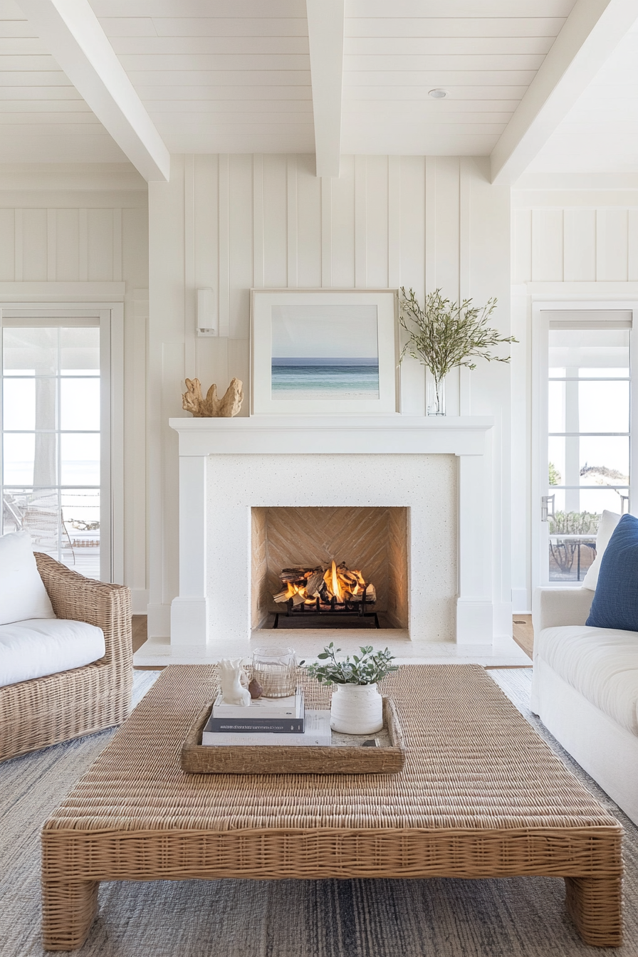 21. Contemporary Coastal (Living Room Ideas With Fireplace) - Living Room Ideas With Fireplace