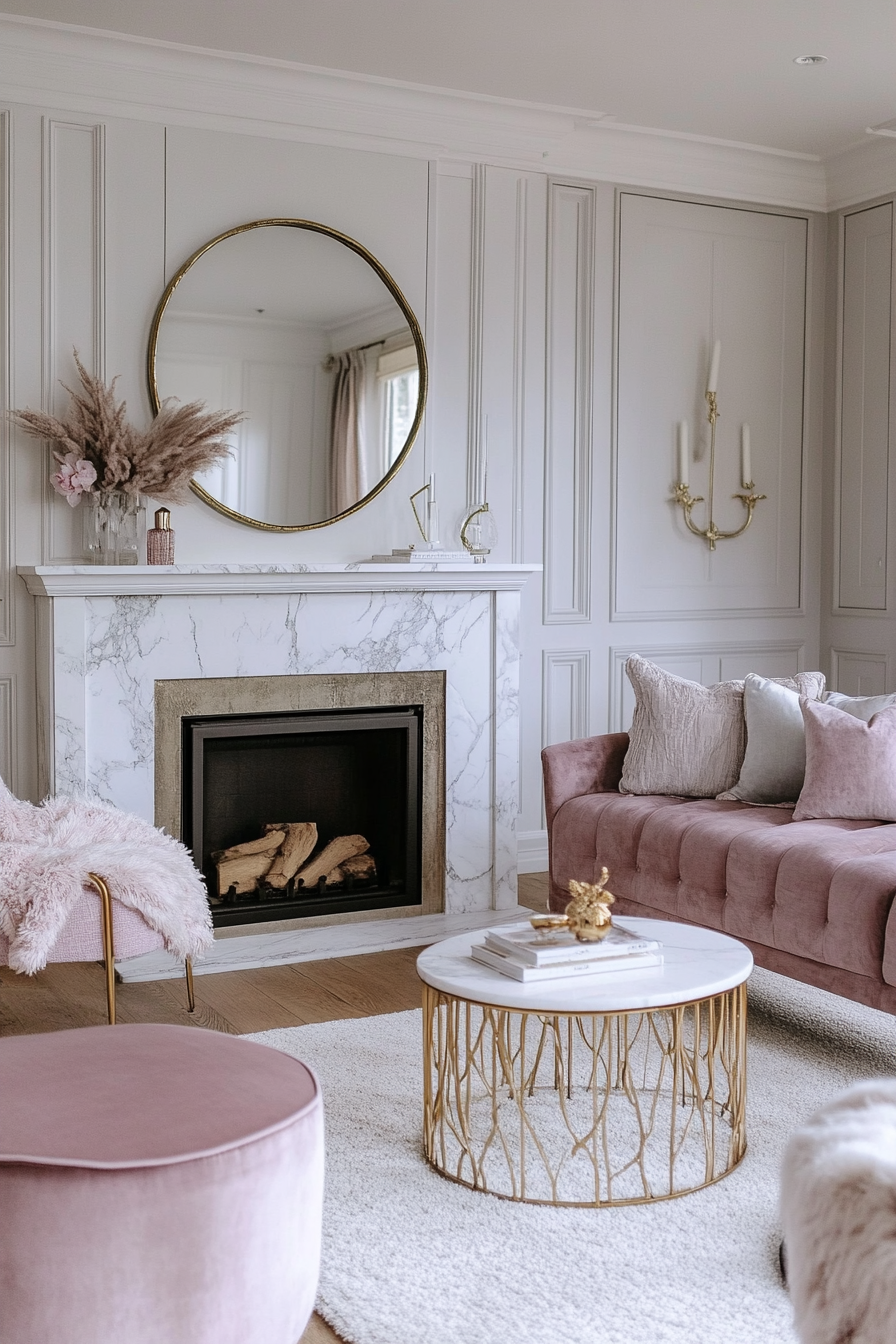 25. Glamorous Hollywood (Living Room Ideas With Fireplace) - Living Room Ideas With Fireplace