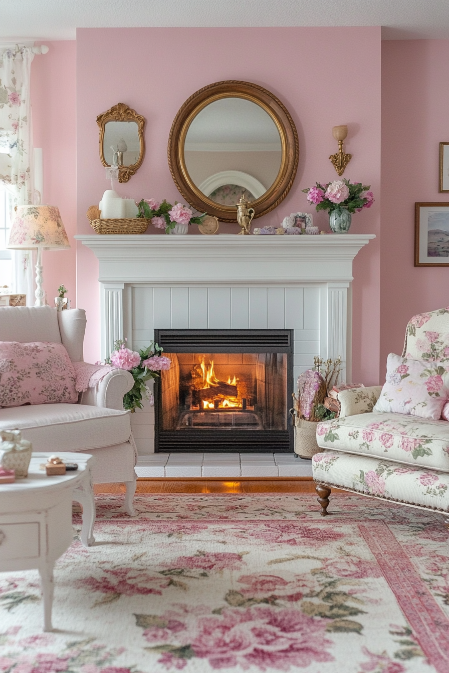 26. Cottagecore Comfort (Living Room Ideas With Fireplace) - Living Room Ideas With Fireplace