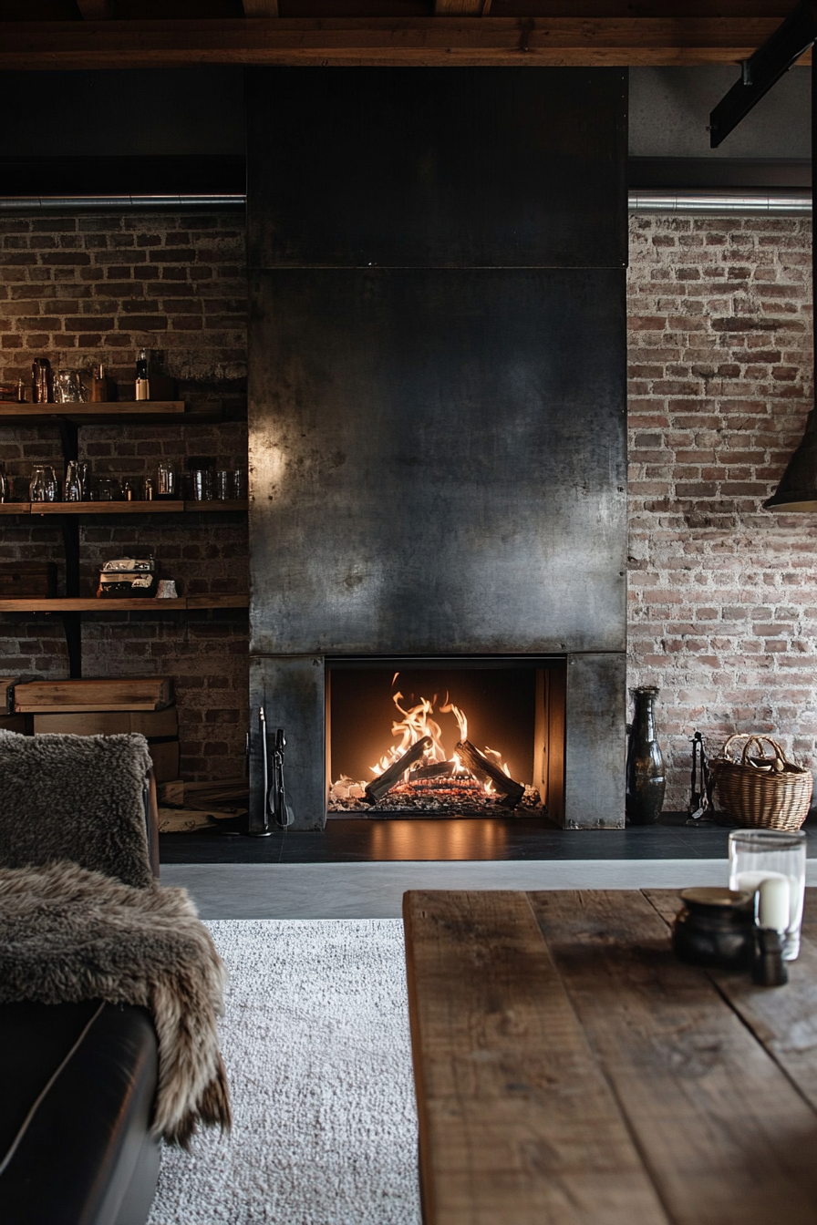 27. Industrial Loft (Living Room Ideas With Fireplace) - Living Room Ideas With Fireplace